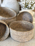 Round seagrass baskets
