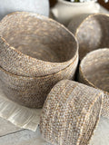Round seagrass baskets