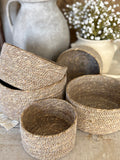 Round seagrass baskets