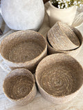 Round seagrass baskets