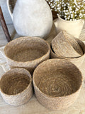 Round seagrass baskets