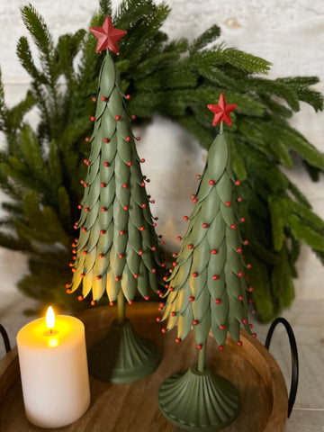 The metal holly berry tree