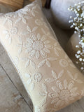 Floral stitched pillow