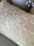 Floral stitched pillow