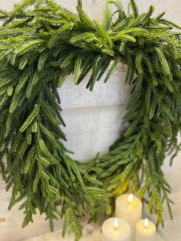 Real touch heart wreath 24”