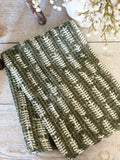 The waffle block print dish towel- Forrest green