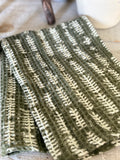 The waffle block print dish towel- Forrest green