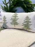 stitched Christmas tree pillow