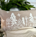 Christmas village pillow