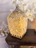 Battery operated lantern - white stars