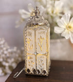 Battery operated lantern - white flowers