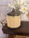 Battery operated lantern - white speckle