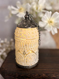 Battery operated lantern - white dots