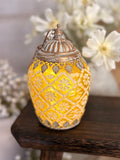 Battery operated lantern - yellow daisy’s