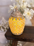 Battery operated lantern - yellow daisy’s