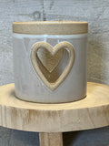 Stoneware heart candleholder