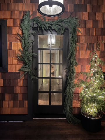 Real touch oversized cypress leaf garland - 15ft