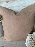 Lina linen pillow - Dune 24” x 24”