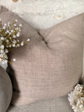 Lina linen pillow - Oat 24” x 24”