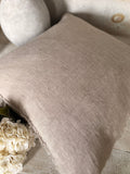 Lina linen pillow - Oat 24” x 24”