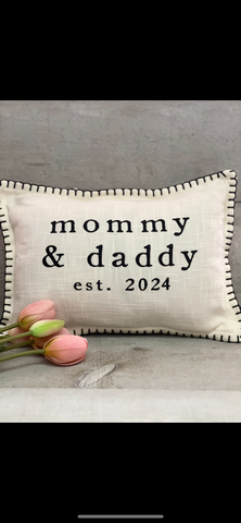 Mommy & Daddy Est. 2024 pillow