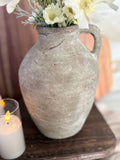 Grey washed Terracotta vase