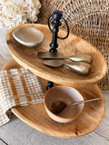 Oval 2 tier tray