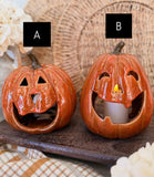 Jack o lantern led candle holder