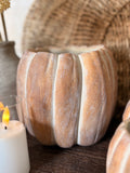 Cement pumpkin planter
