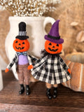 Felted pumpkin head people
