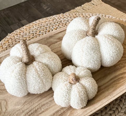 The Cream Boucle pumpkins