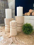 The wooden candle holders