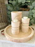 The wooden candle holders