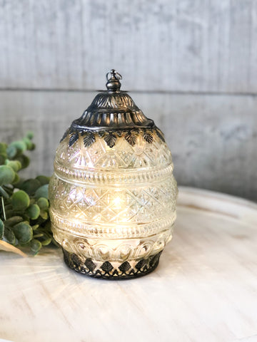 The Battery Operated Lantern - iridescent pewter