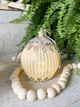 The Battery Operated Lantern - white gold stripes