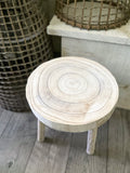 The wooden stool - white