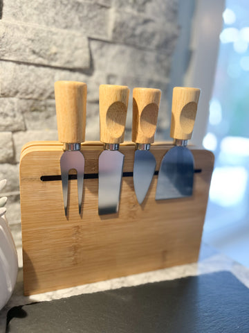 The 6pc bamboo & slate serving set