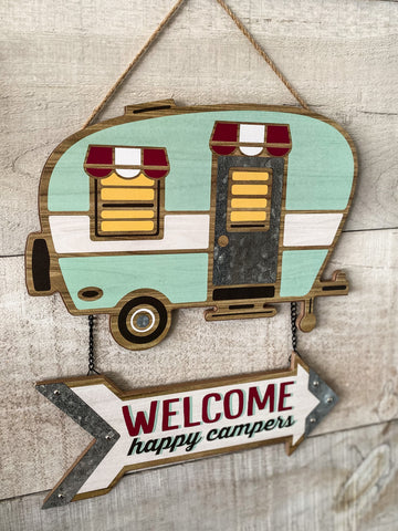 Welcome happy campers Sign