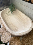 The Large Carved Wood Tray - Oval