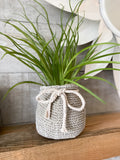 Basket Weave Clay Planter